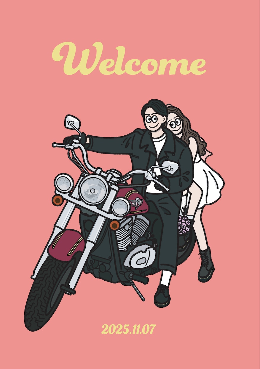 記念日や結婚式アイテムに♪かわいいイラスト描きます 飾れるおしゃれなイラストを！結婚式やギフト・記念日に イメージ7