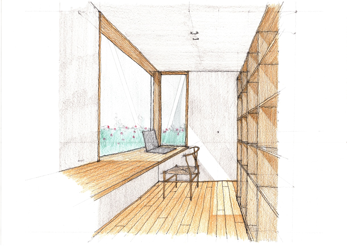 温もりある手描きの住宅内観パース提供いたします 打合せに印象に残る手描きのパースを添えませんか イメージ9