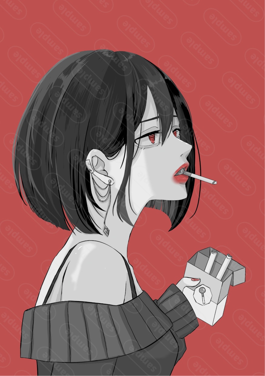 シンプルでエモいバストアップイラストを描きます 良い顔を描くのがモットーです! イメージ1