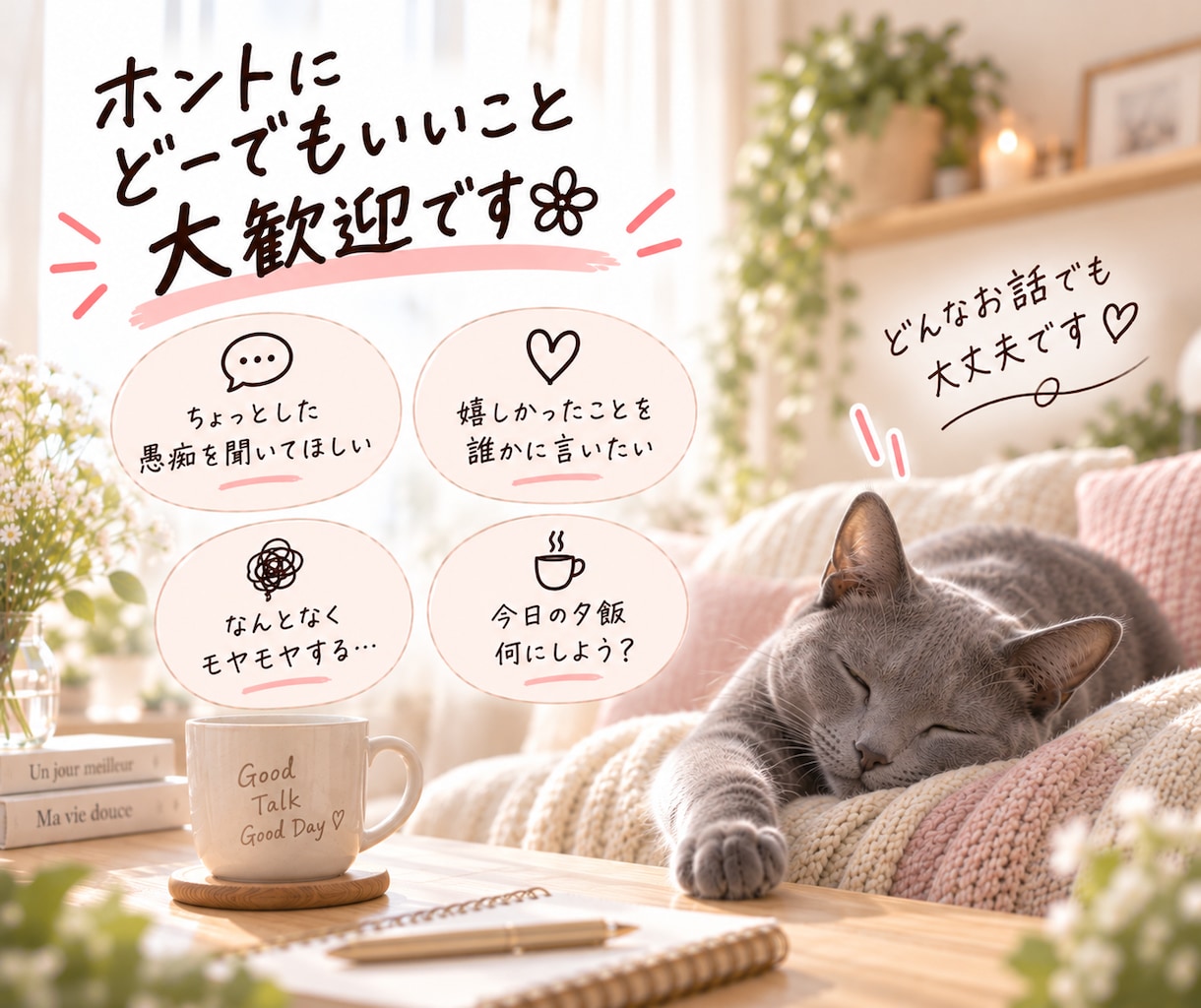 短時間専用ꕥ 今！この気持ち聞いて！をお聴きします ホントにどーでもいいけど誰かに話したい！ イメージ4