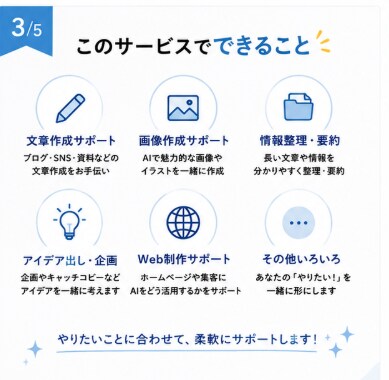 AIの使い方をやさしくサポートしますます 初心者の方にも分かりやすく丁寧にお手伝いします イメージ3