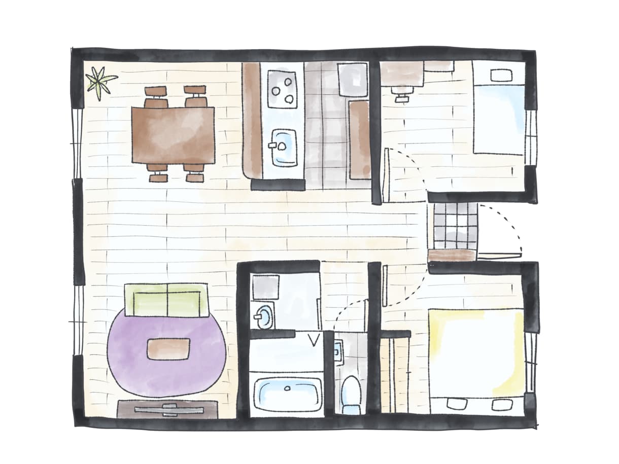 図面を手書き風イラストにします 住宅関連のウェブサイトやチラシなどに イメージ2