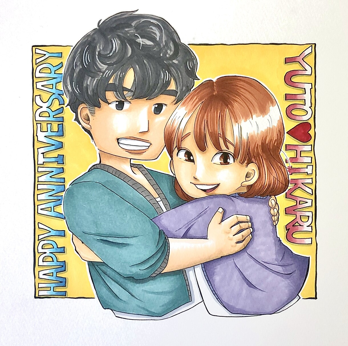 温かみある似顔絵を全て手描きで作成致します 水性マーカーを使用した色鮮やかなイラストです！ イメージ7