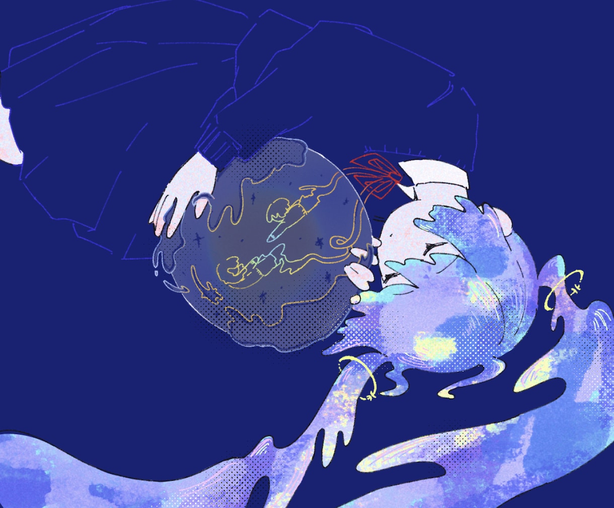 ゆらめく世界観のイラストを描きます シンプルで印象に残るジャケットにしてみませんか？ イメージ5