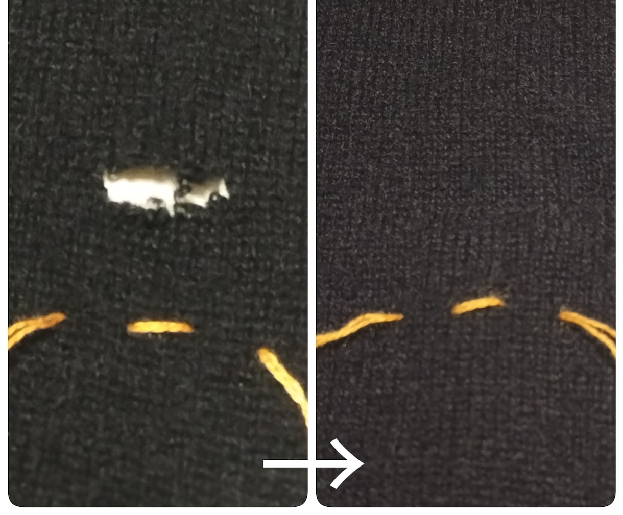 ニット製品の穴あき補修致します あなたの大切なセーター、カットソーなど、丁寧にお直しします。 イメージ6