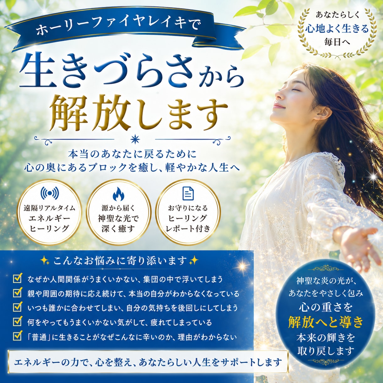 ホーリーファイヤレイキで自分を解放します 生きづらさを手放す！ 本当の自分を取り戻すヒーリング イメージ1