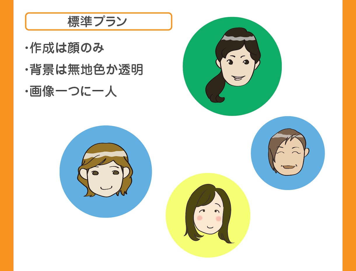 プロフィール用の似顔絵を作成します シンプル仕上げなのでスマホ画面でも見やすい イメージ3