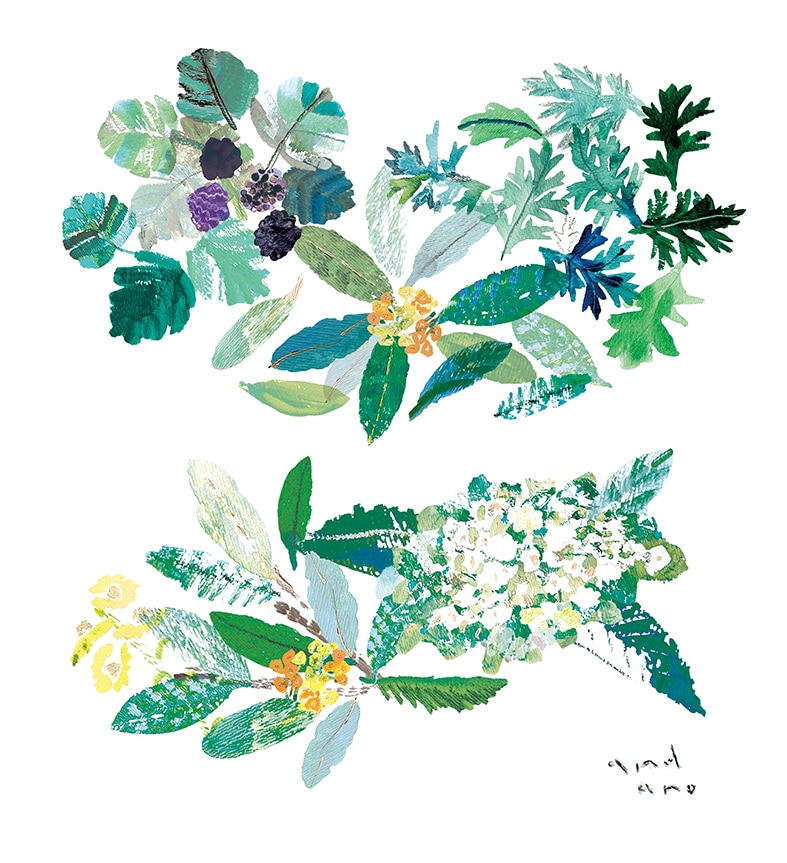 自然、花 ナチュラルイラスト制作します 絵の具のにじみやカスレを生かしたイラスト イメージ1
