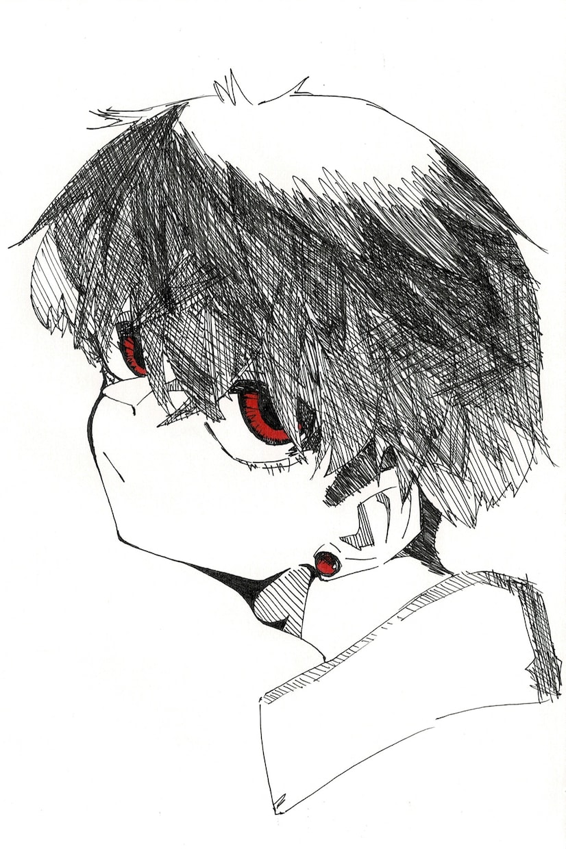 アナログイラストを描きます 基本的にはモノクロイラストの一部に色を塗る感じで描いてます。 イメージ2