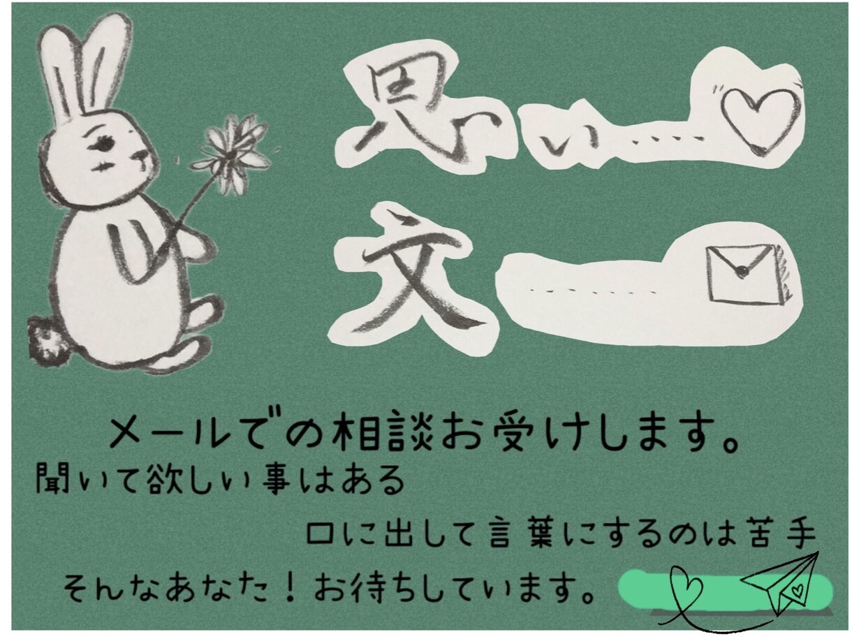 あなたのその思いメールでお聴きします お話しが苦手あなたへ。あなたの思いを文字にしてみませんか？ イメージ1
