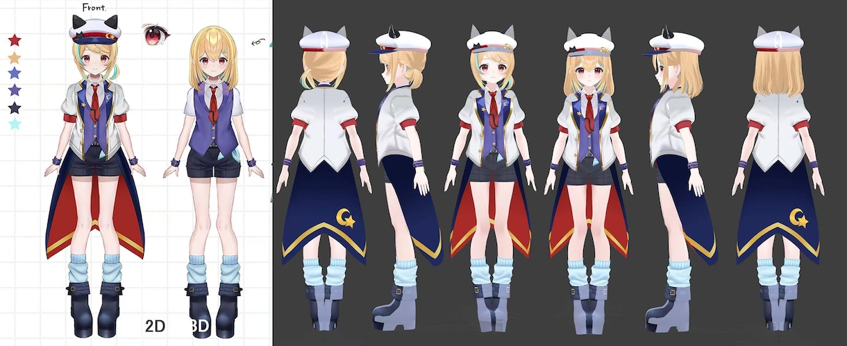 Vtuber向けオリジナル3Dモデル制作を承ります 立ち絵を高品質3Dモデル化！VRM・MMD・VRChat対応 イメージ4