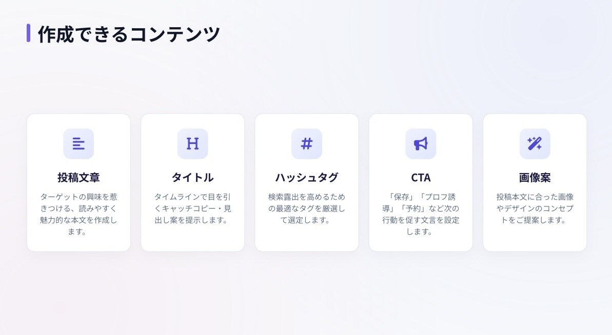 初心者歓迎！！　AIでSNS投稿を10本作成します AIでSNS投稿をラクに！文章・画像案まで作成します イメージ2