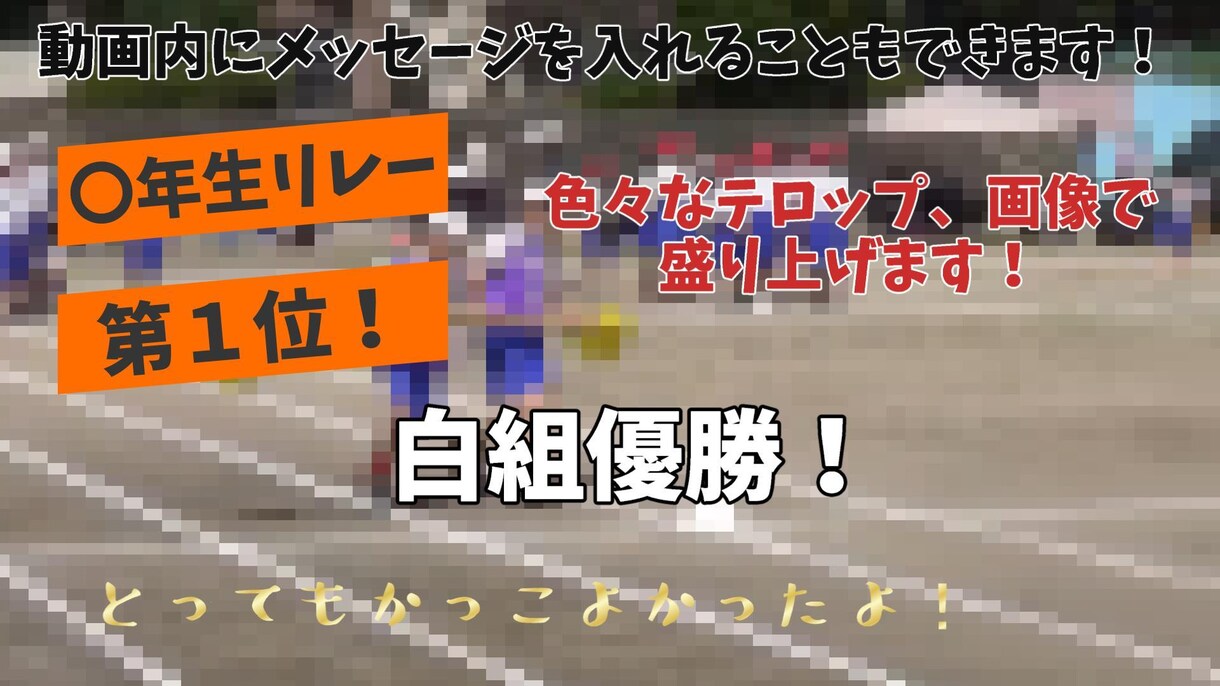 運動会、旅行、イベントの記念動画作成します １分～２分の動画作成!せっかく撮った写真や動画を見やすく！ イメージ4
