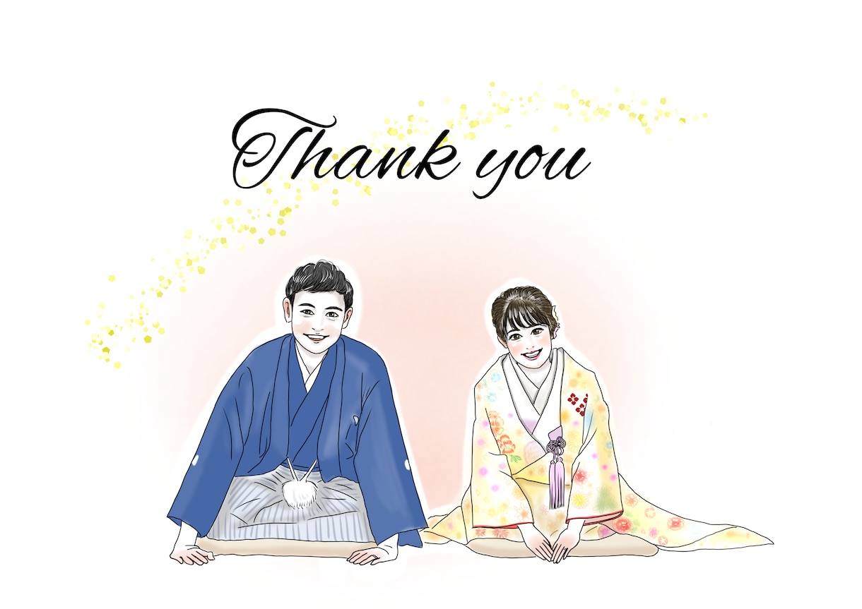 結婚式用【おしゃれな似顔絵】お描き致します 結婚式・サンキューカード・ウェルカム イメージ5