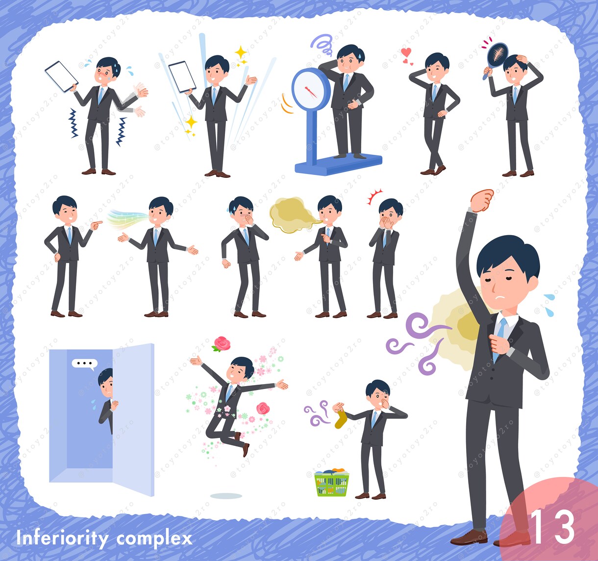 ビジネス男性イラスト（等身高め） Bを販売します 【DLデータ販売商品】即日納品いたします。 イメージ3