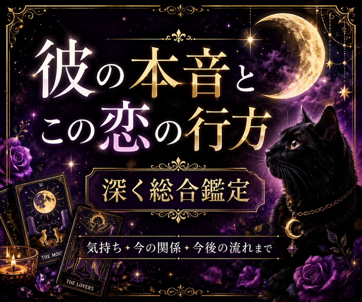 彼の気持ち・関係・今後、まとめて総合鑑定します 答えだけでなく、そこに至る理由まで。 イメージ1
