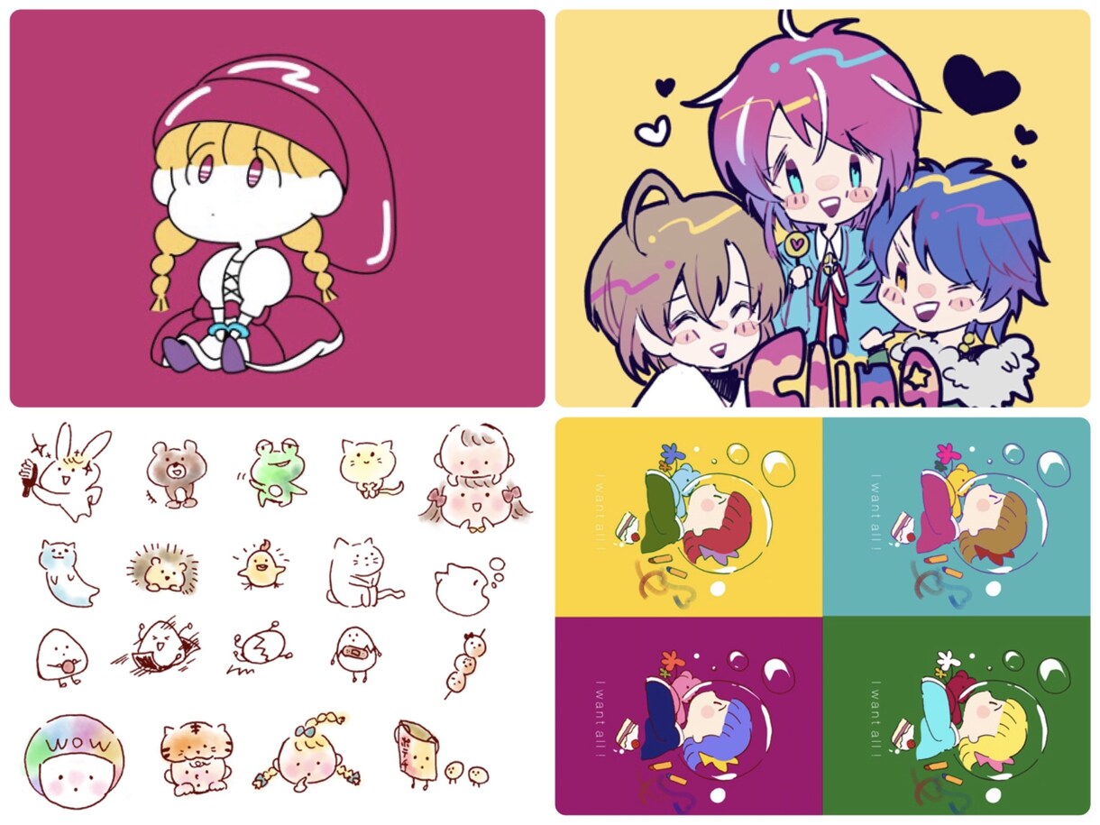 テイスト豊富！かわいいイラストやサムネ描きます SNSやWEBサイト、ゲームなどのイラスト描きます イメージ3