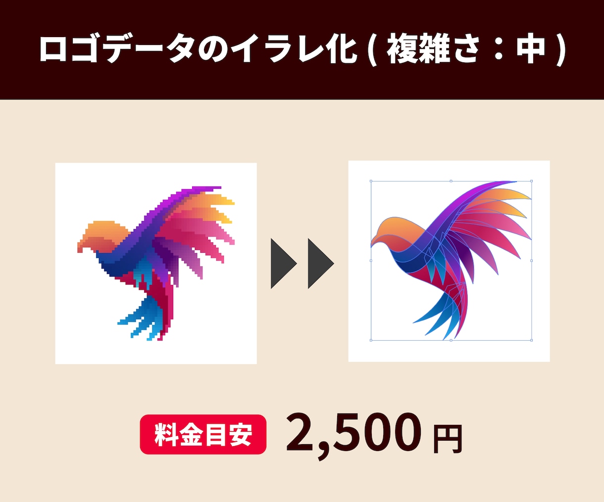AI生成ロゴをイラレベクターデータに変換します 【商用利用対応】印刷も安心なAI・EPS形式へ綺麗にトレース イメージ3