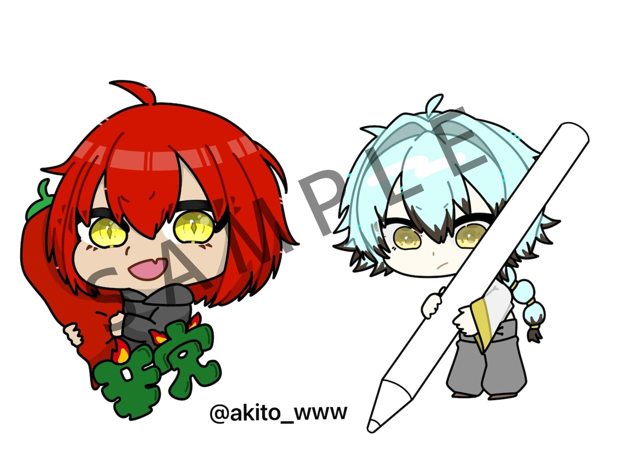 デフォルメキャラ描きます 商用利用◎SNSアイコンやグッズに使えるミニキャラを描きます イメージ6