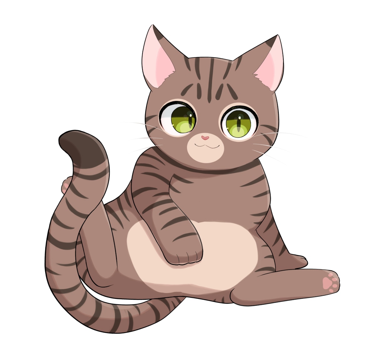 おっさん座りのキジトラ猫のキャラクター販売します 組み合わせ自由！ゲームや動画の素材などに イメージ2