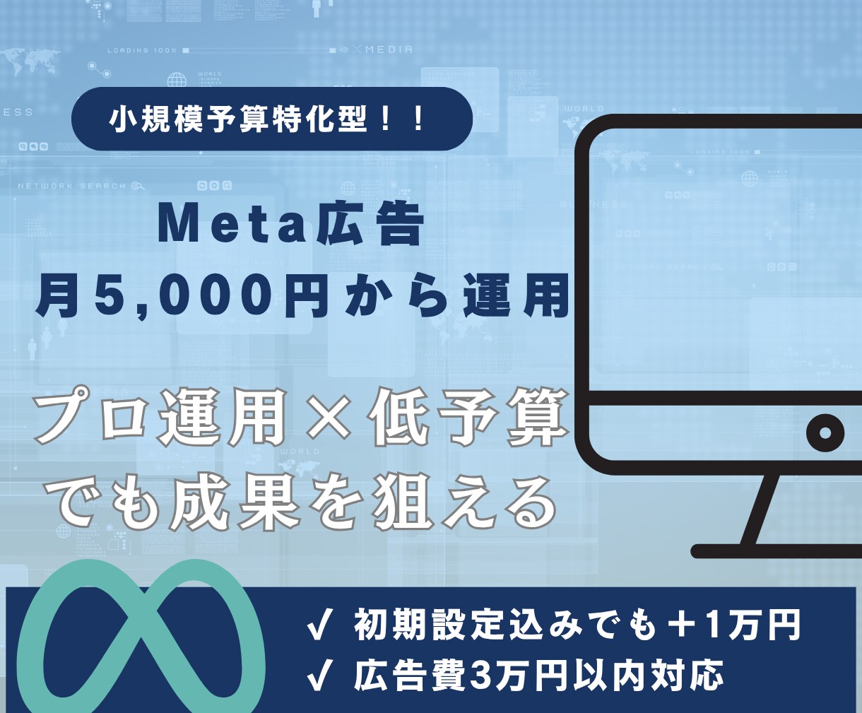 Meta広告を格安でプロが運用します 月3万円以内の低予算OK！低予算でも、プロ品質。 イメージ1