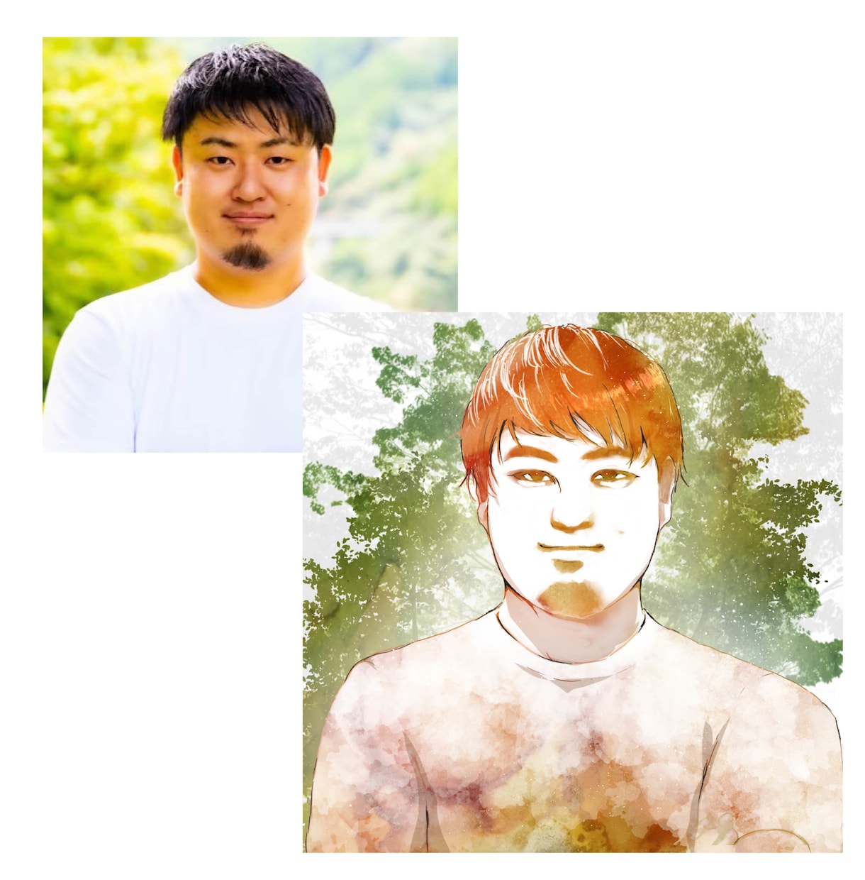 お写真からアルコールインクアートの似顔絵制作します ただの加工だけではなく、プロイラストレーターが加筆致します！ イメージ6