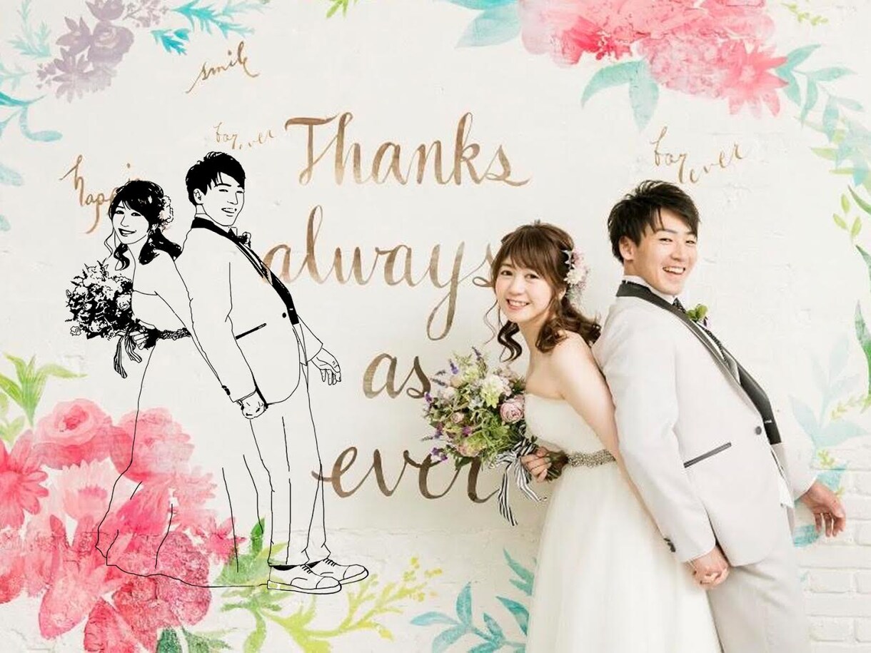 結婚式の似顔絵3日で作成します 結婚式に使える似顔絵3日で作成します^_^ イメージ3