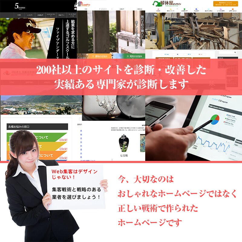集客向上のためのホームページ診断をします どうすれば集客効果が高まるか診断・調査致します イメージ3
