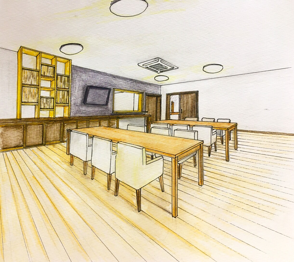 水彩風手描きパース描きます ラフ画は何度も修正可能!イメージにあったパースを作成します イメージ7