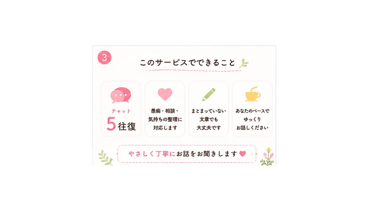 接客・職場の愚痴やモヤモヤをチャットで聞きます 現役接客業の私が愚痴も本音も否定せず聞きます イメージ3