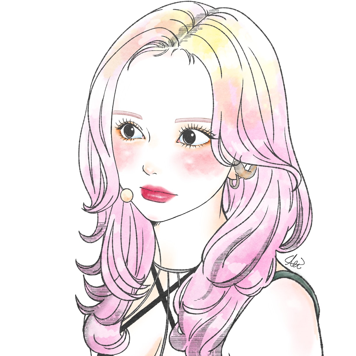 写真を元に似顔絵を描きます アイコンや結婚式のウェルカムボードなど描きます。 イメージ4