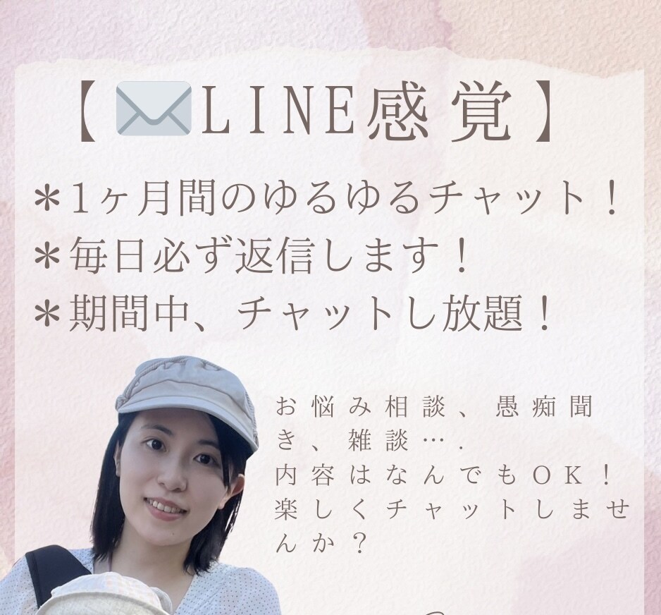 1ヶ月間＊元教員ママがあなたの話し相手になります チャットを利用して、LINE感覚で初めてみませんか？ イメージ1