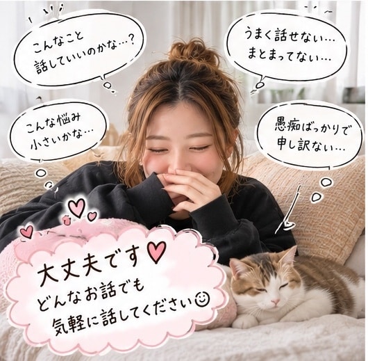 誰にも言えない愚痴や悩みをなんでも聞きます 知らない相手だからこそ、話せることがあります。 イメージ2