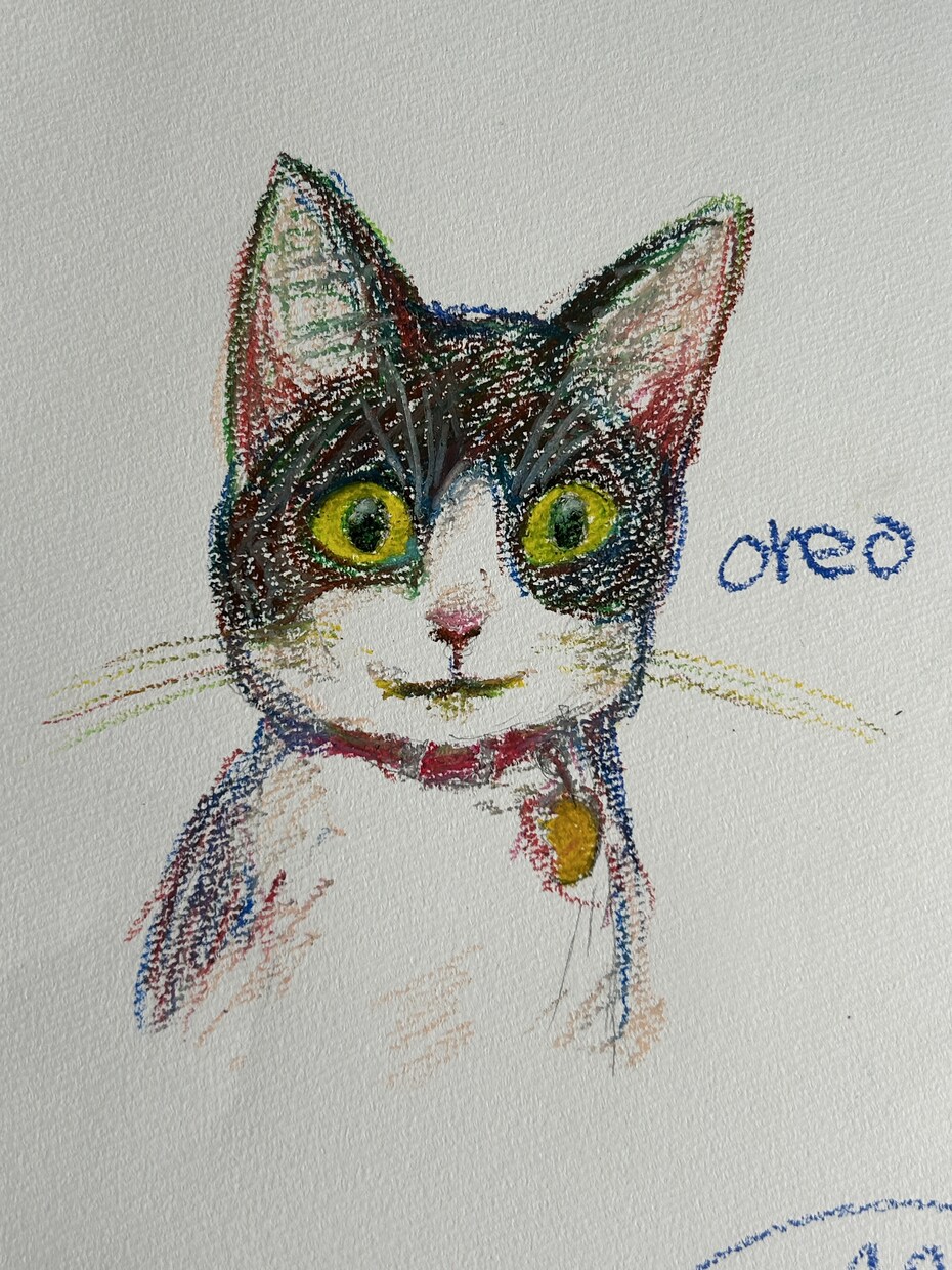 クレヨンでペットのイラストを描きます 優しい雰囲気でどこか癒される！ イメージ1