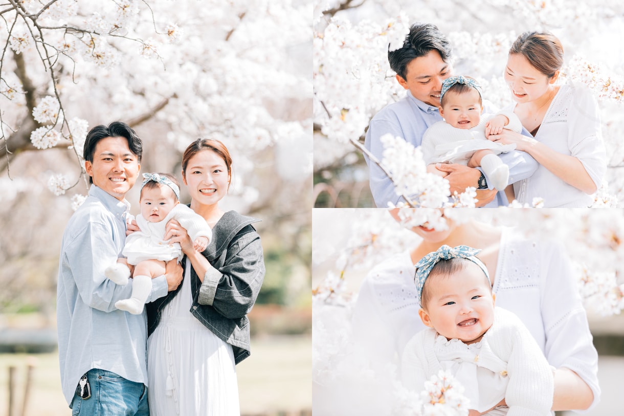 公園や自宅で家族写真撮影します 家族の自然な表情や笑顔を撮影します イメージ1