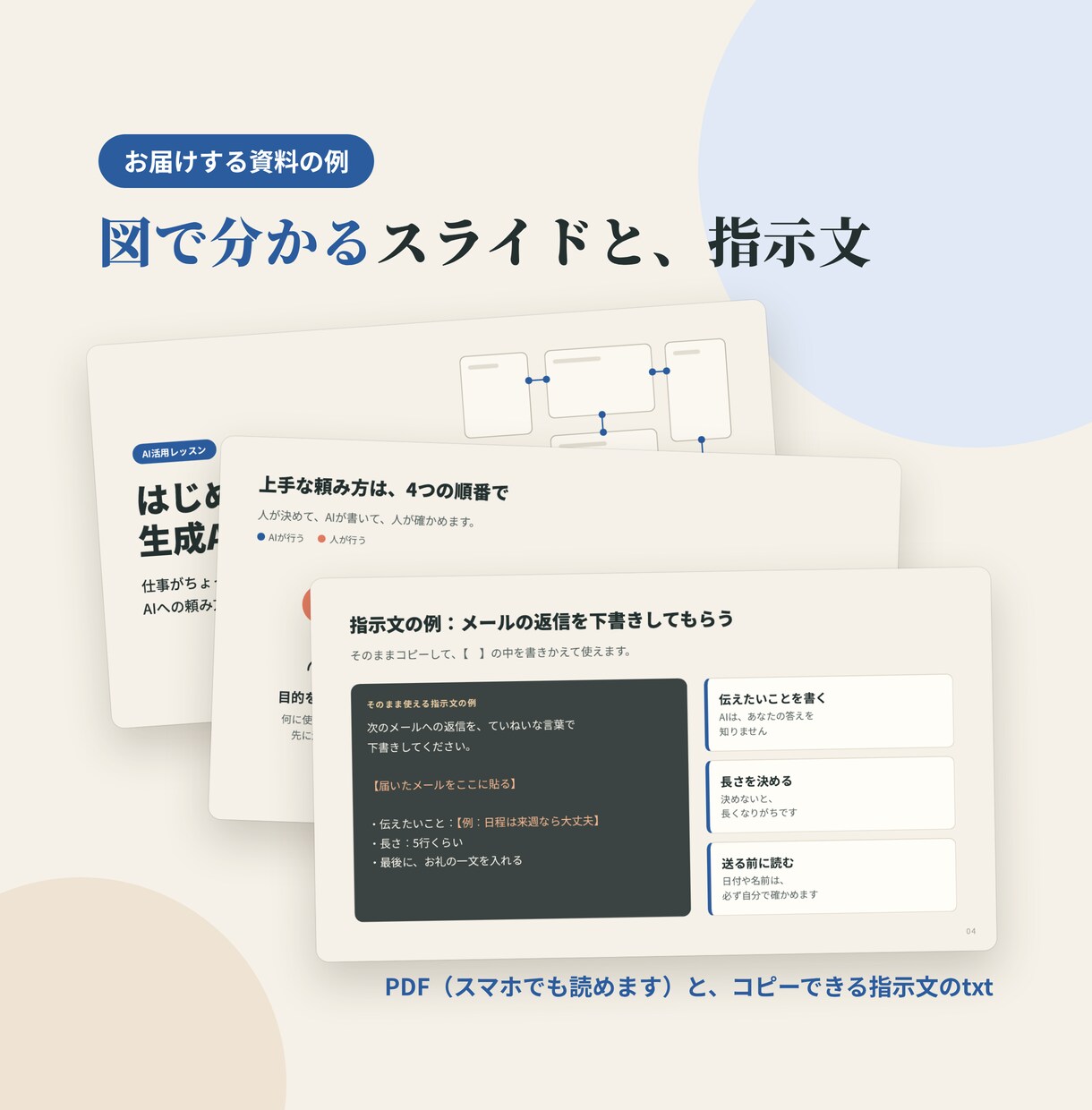 はじめてのAI活用を、図解の資料で教えます 通話なしで、自分のペースで。30日間無料で質問受け付け イメージ2