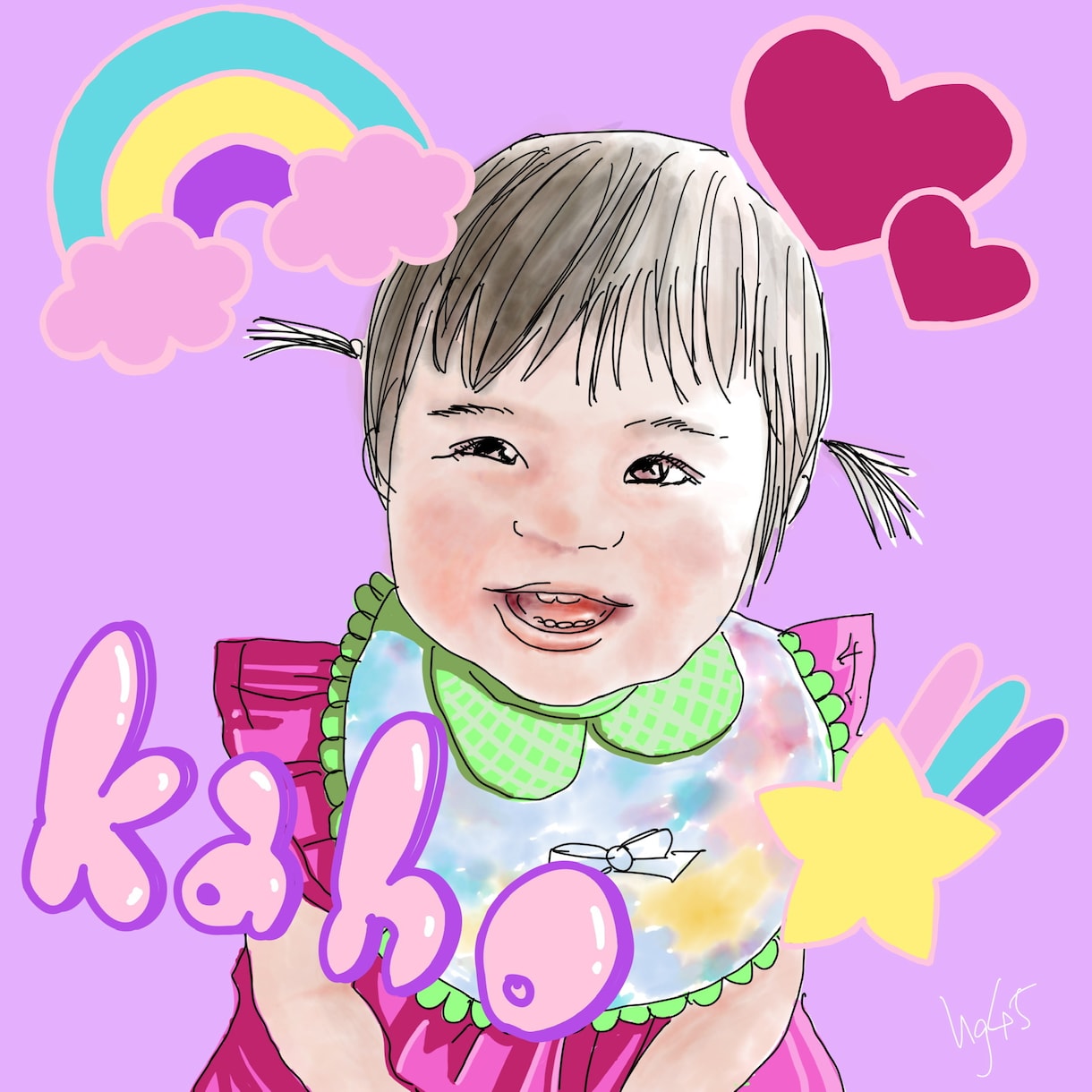 お写真からイラスト作成致します 結婚式の記念やお誕生日などのお祝い、ペットのイラストもOK！ イメージ2