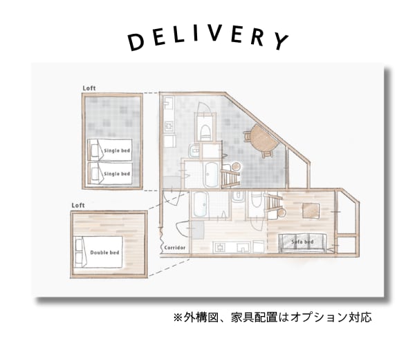 手書きのイラスト間取り図を描きます 民泊の間取り図案内などに◎手書きのイラスト間取り図 イメージ3