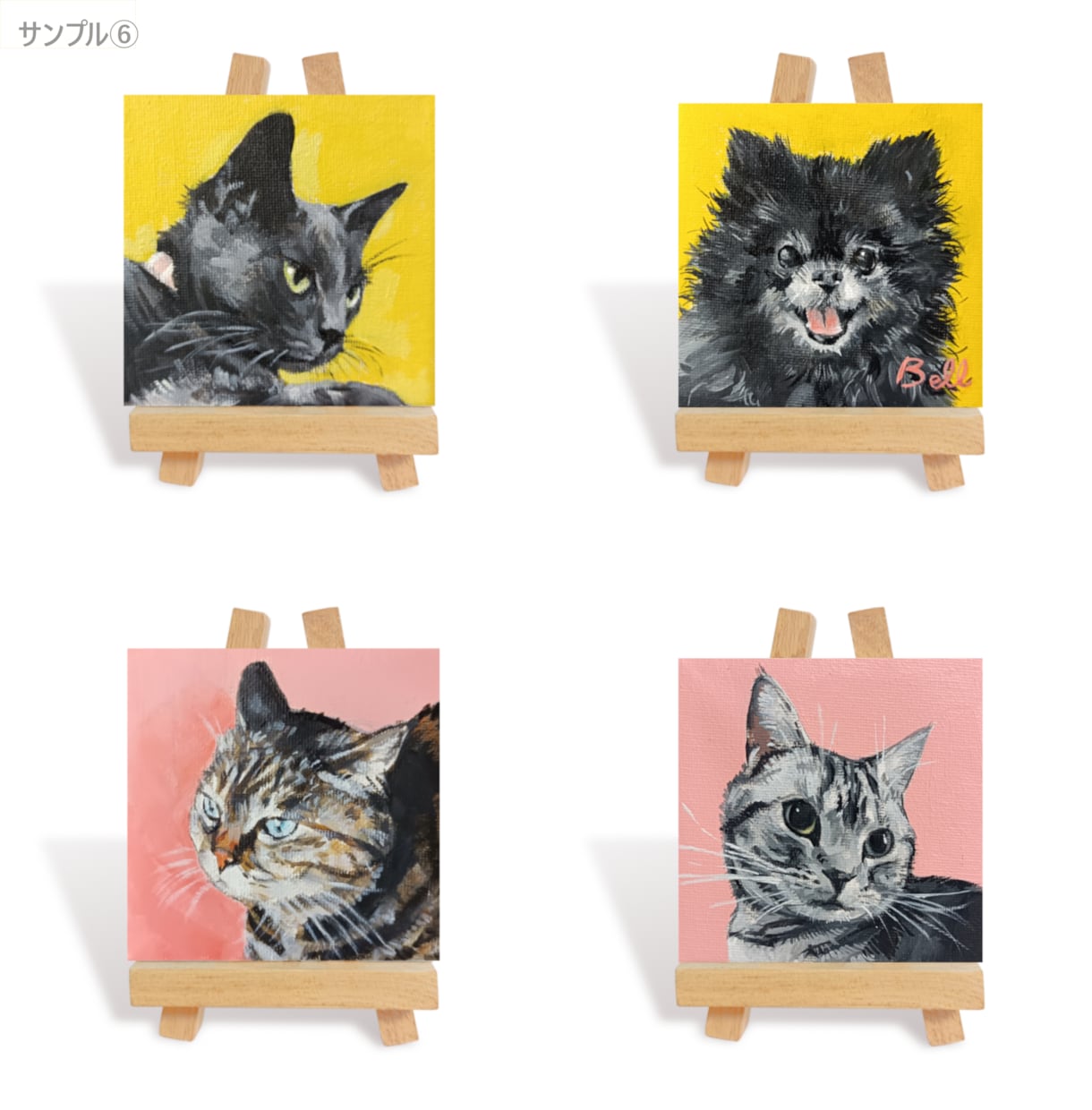 ペットを小さなキャンバスを描きます 気軽に飾れるオーダーメイド油絵 イメージ9
