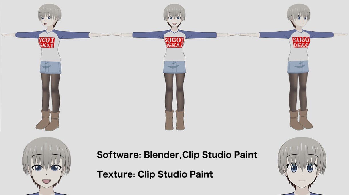 3Dアニメのキャラクターを作るます ブレンダーで3Dキャラクター作成 イメージ3