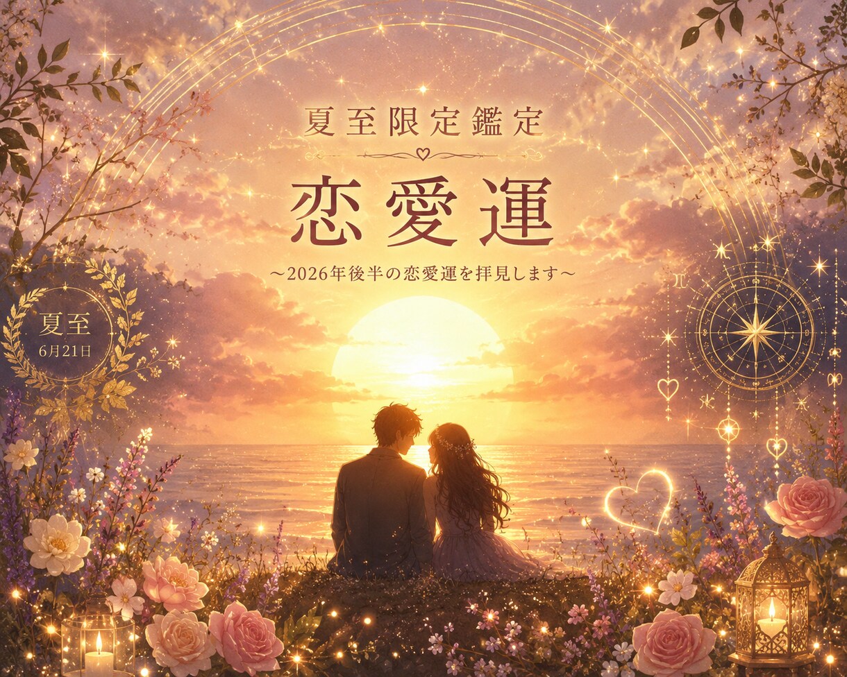 先着5名様のみ/今年後半の恋愛傾向拝見します 一年で一番愛が高まる夏至日に2025年後半の恋愛運を詳しく！ イメージ1