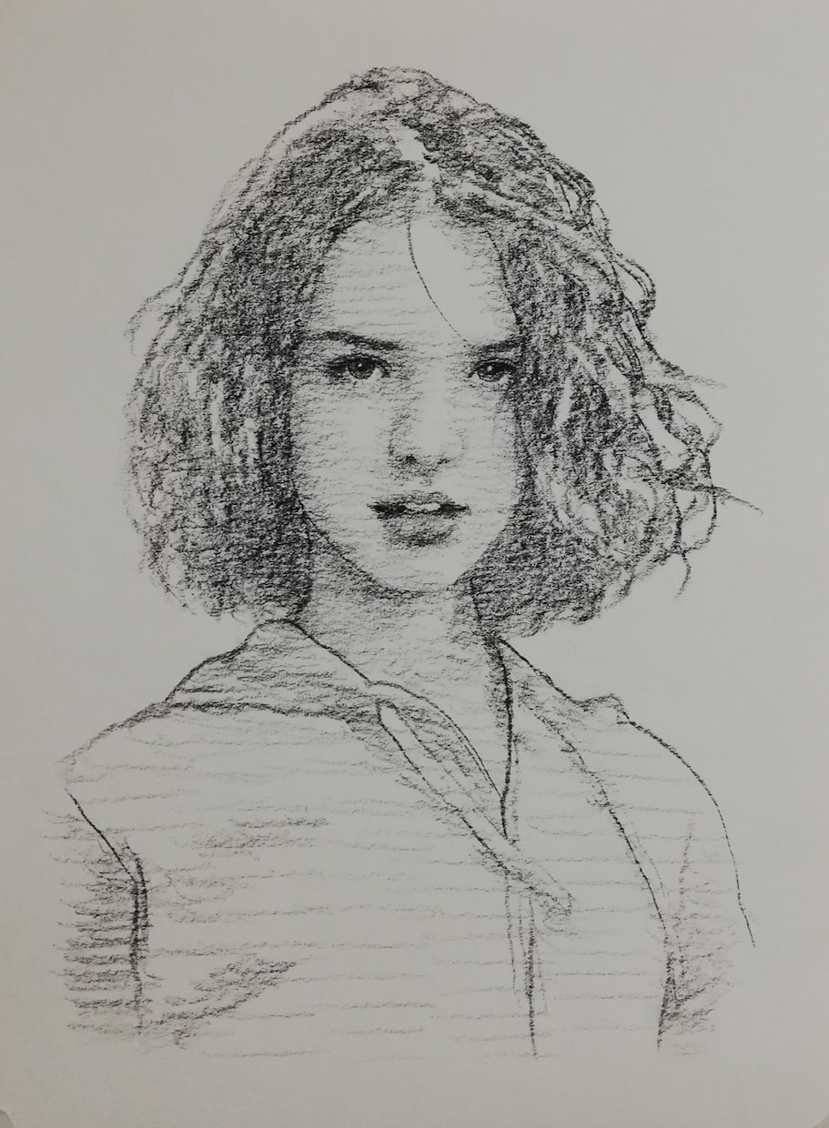 チャコール鉛筆であなたのポートレートを描きます 超写実なリアルとは一味違う優しいタッチの作品です イメージ3