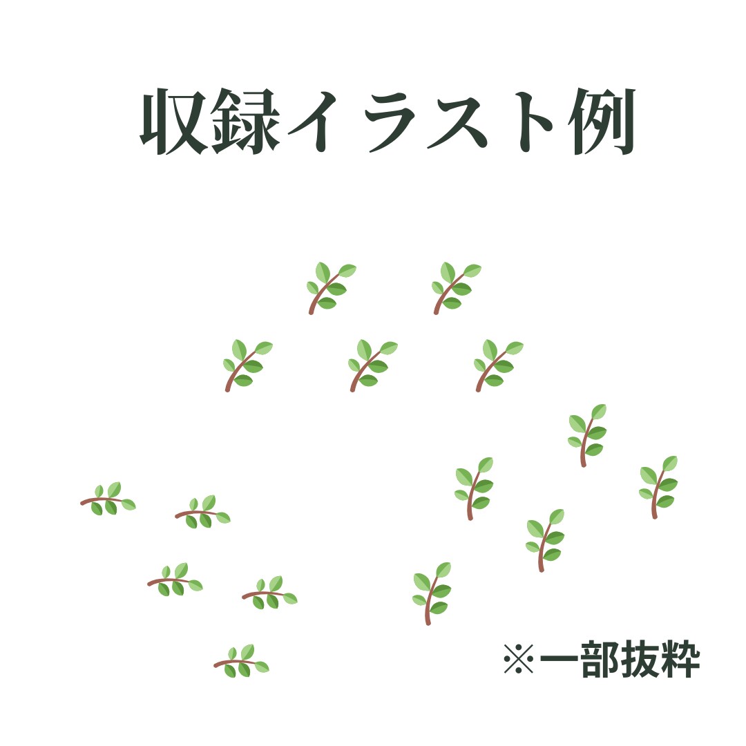 ボタニカル葉っぱ線画素材30点作成します SNSや投稿デザインに使えるボタニカル素材 イメージ2