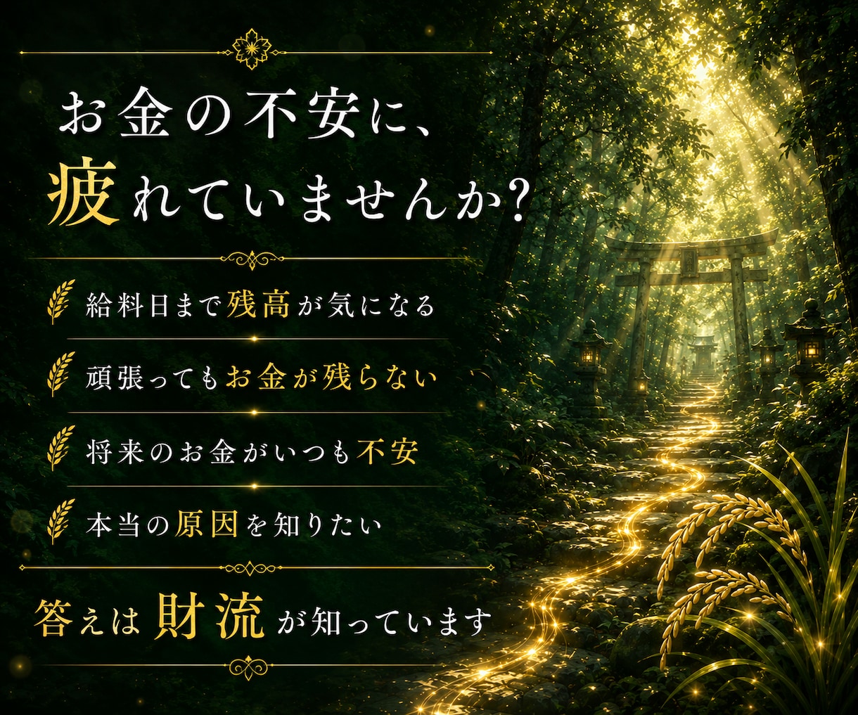 金運鑑定｜本来の豊かさの流れを魂から読み解きます 豊かさが巡らない本当の理由と金運の流れを魂から読み解く イメージ3