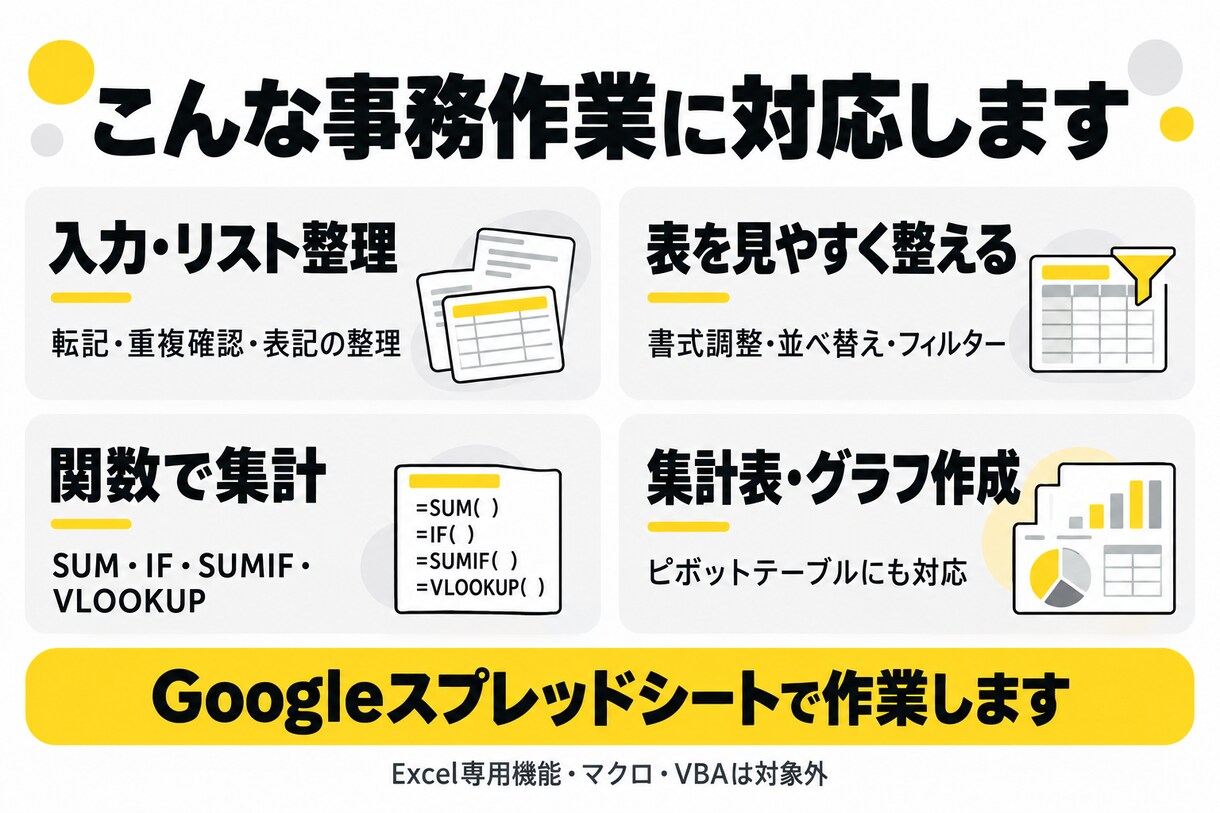 データ入力・集計などの事務作業を代行しますます 無料相談付き・初回2時間4500円でお試し イメージ2
