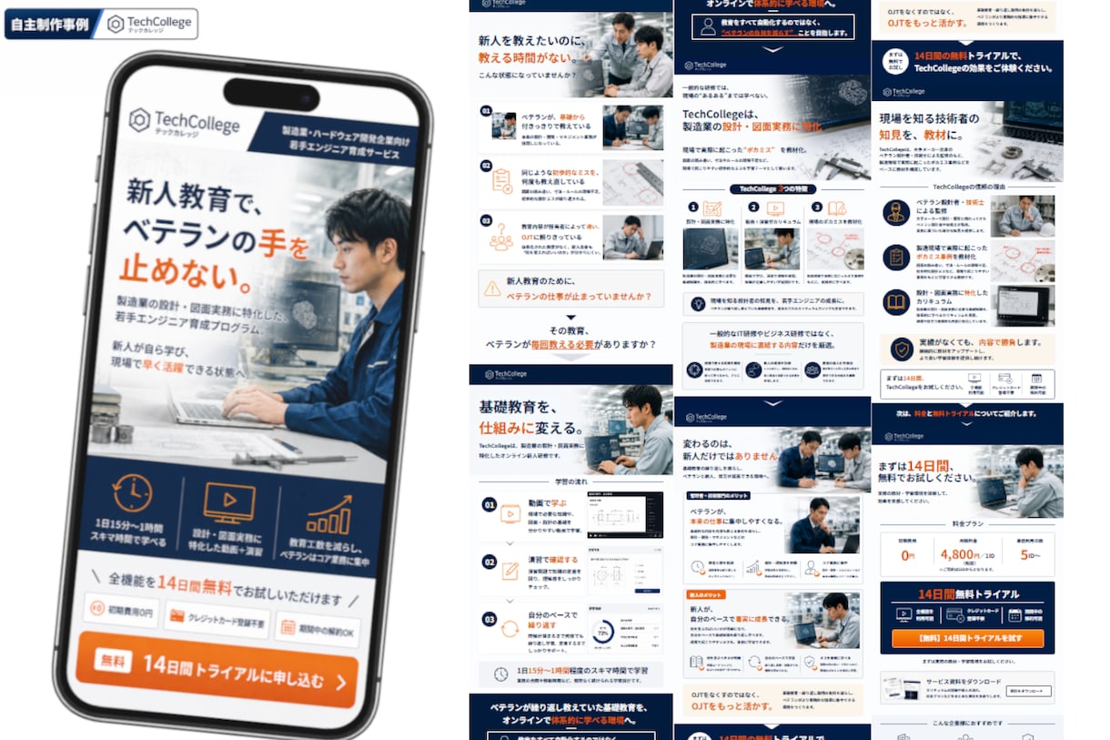 資料を渡すだけ！構成からお任せでLPを制作します 原稿未完成でもOK。構成・文章整理から公開まで対応。 イメージ3