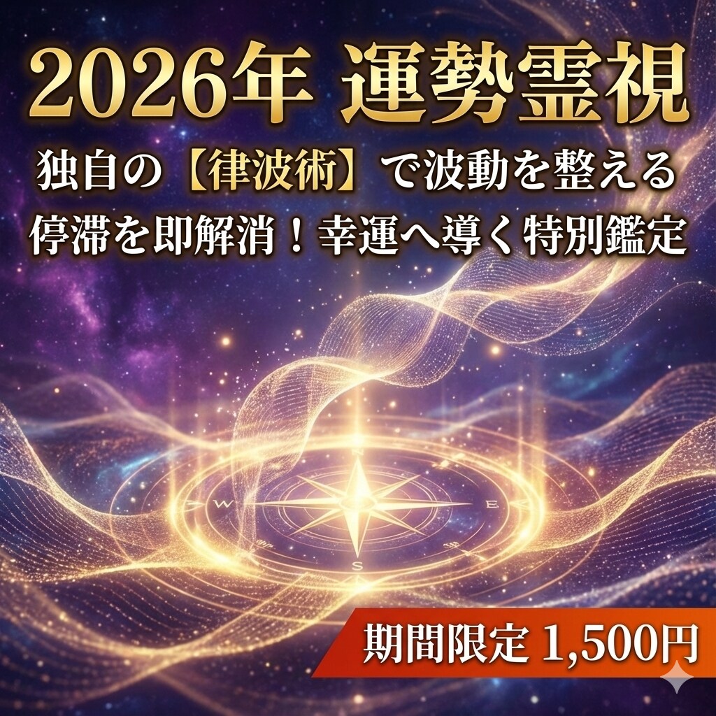 2026年運勢霊視｜律波術で波動整え幸運を導きます 始まった2026年の停滞を即解消し、運命を最適化する特別鑑定 イメージ1
