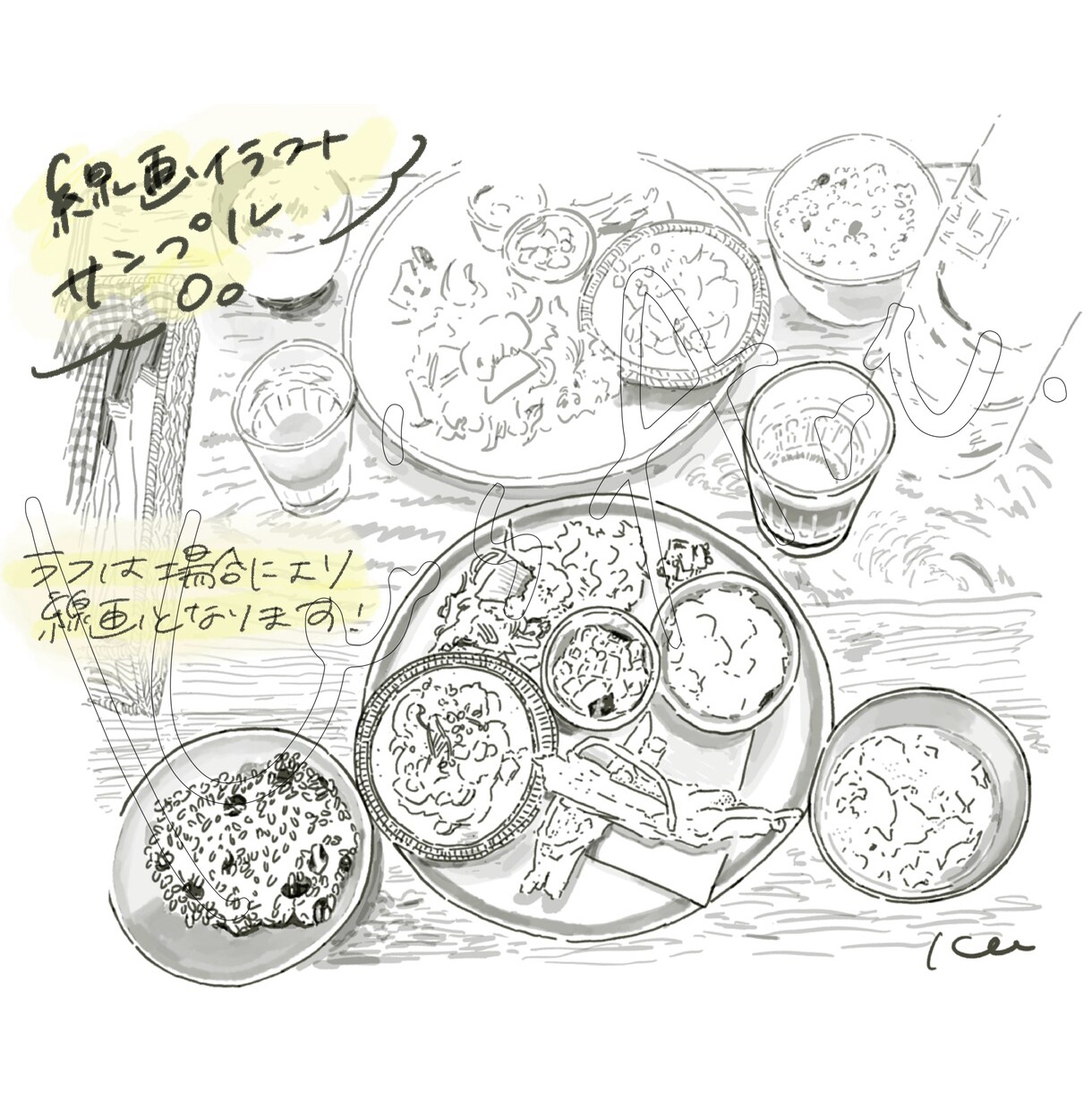 あなたの美味しかった思い出の食べ物をお描きします 商用可！手描き感満載♪実物より美味しそうでおしゃれに◎ イメージ9