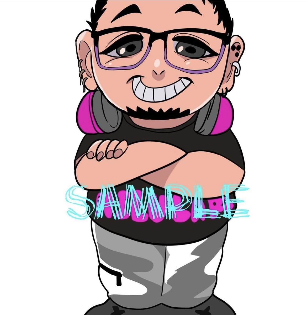 似顔絵やSNSアイコンをポップにダークに描きます かわいい×ちょいクセ。唯一無二のデフォルメイラスト描きます イメージ3
