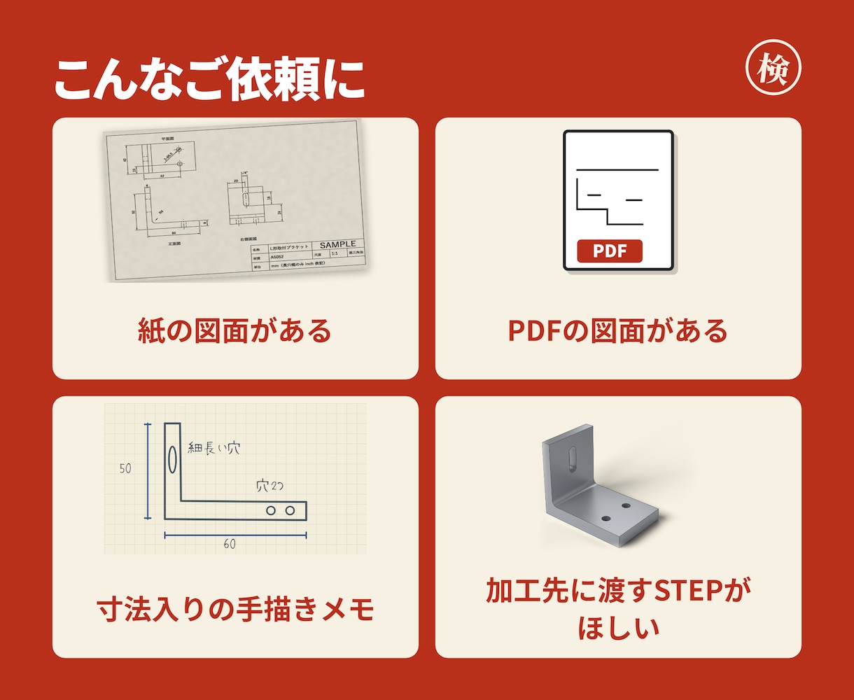 図面・手描きから3D CADデータを作成します 紙図面・手描き→STEP/STL納品。読み取り確認表つき イメージ2
